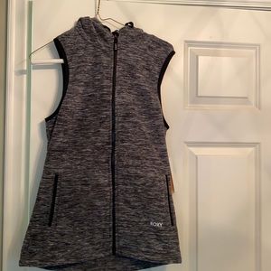 Soft Black and gray roxy vest hoodie